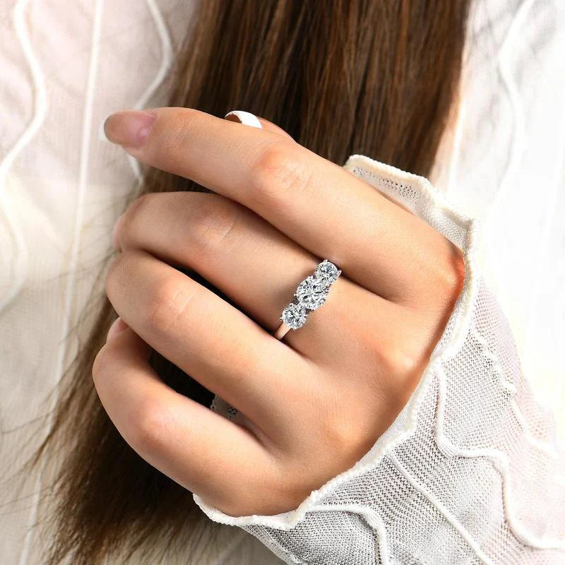 Clare Triple Stone Ring | White gold Maya Henry Jewelry