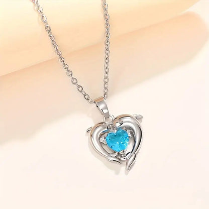 Oceanheart Twins Necklace | White Gold Maya Henry Jewelry