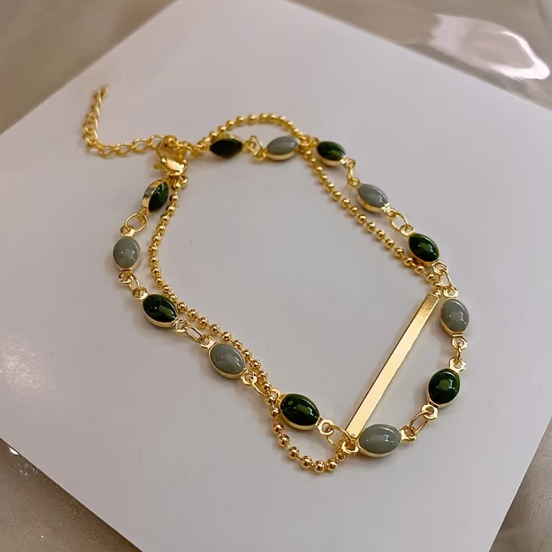 Olivia Moss Duo Bracelet | Gold Maya Henry Jewelry