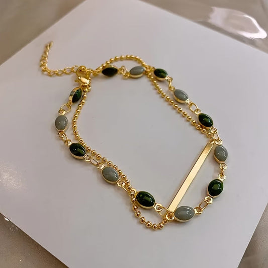 Olivia Moss Duo Bracelet | Gold Maya Henry Jewelry