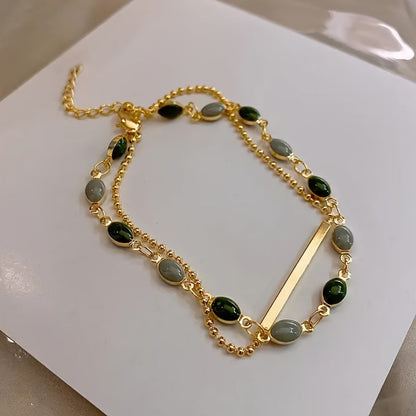 Olivia Moss Duo Bracelet | Gold Maya Henry Jewelry
