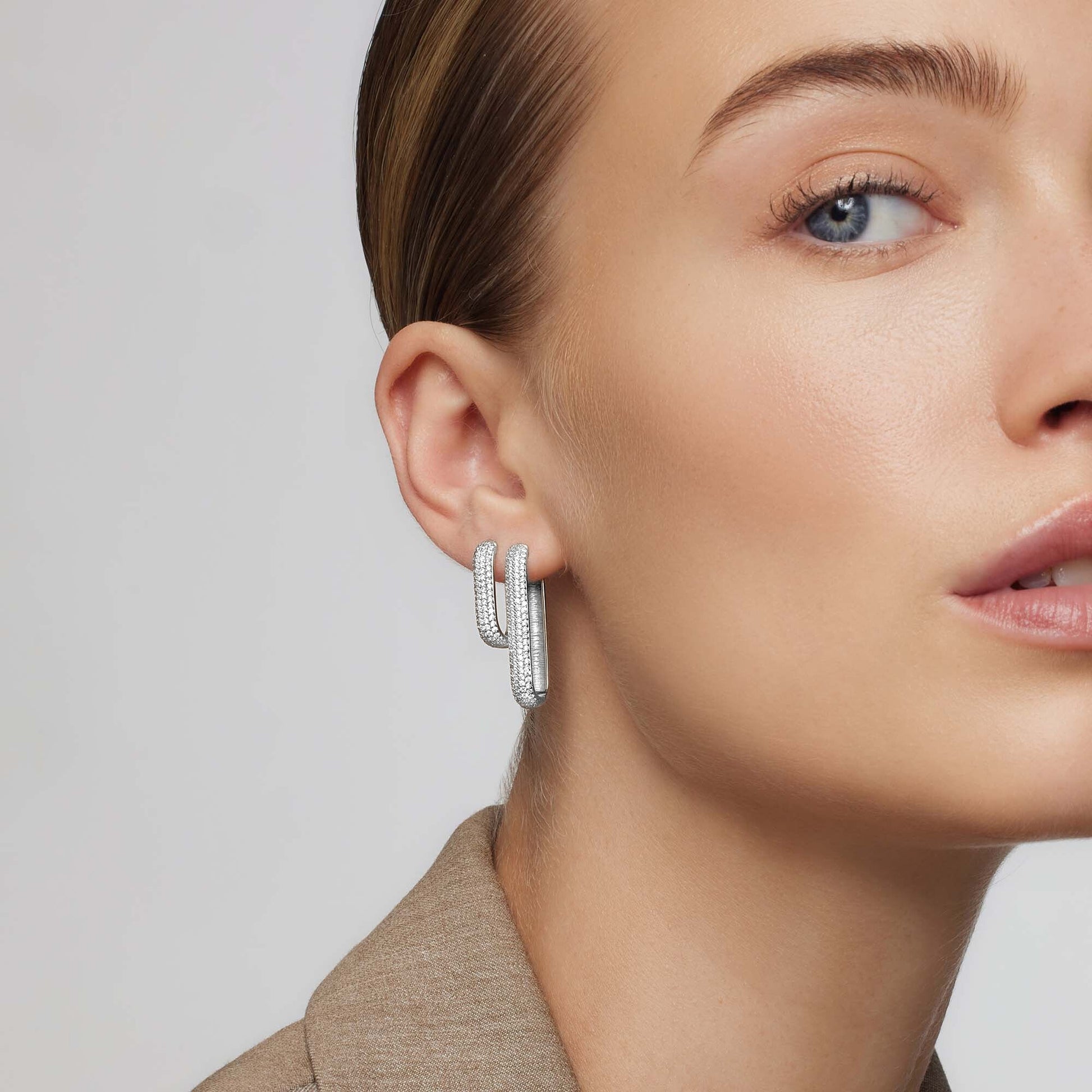 Icon Pavé Hoops | White Gold Maya Henry Jewelry
