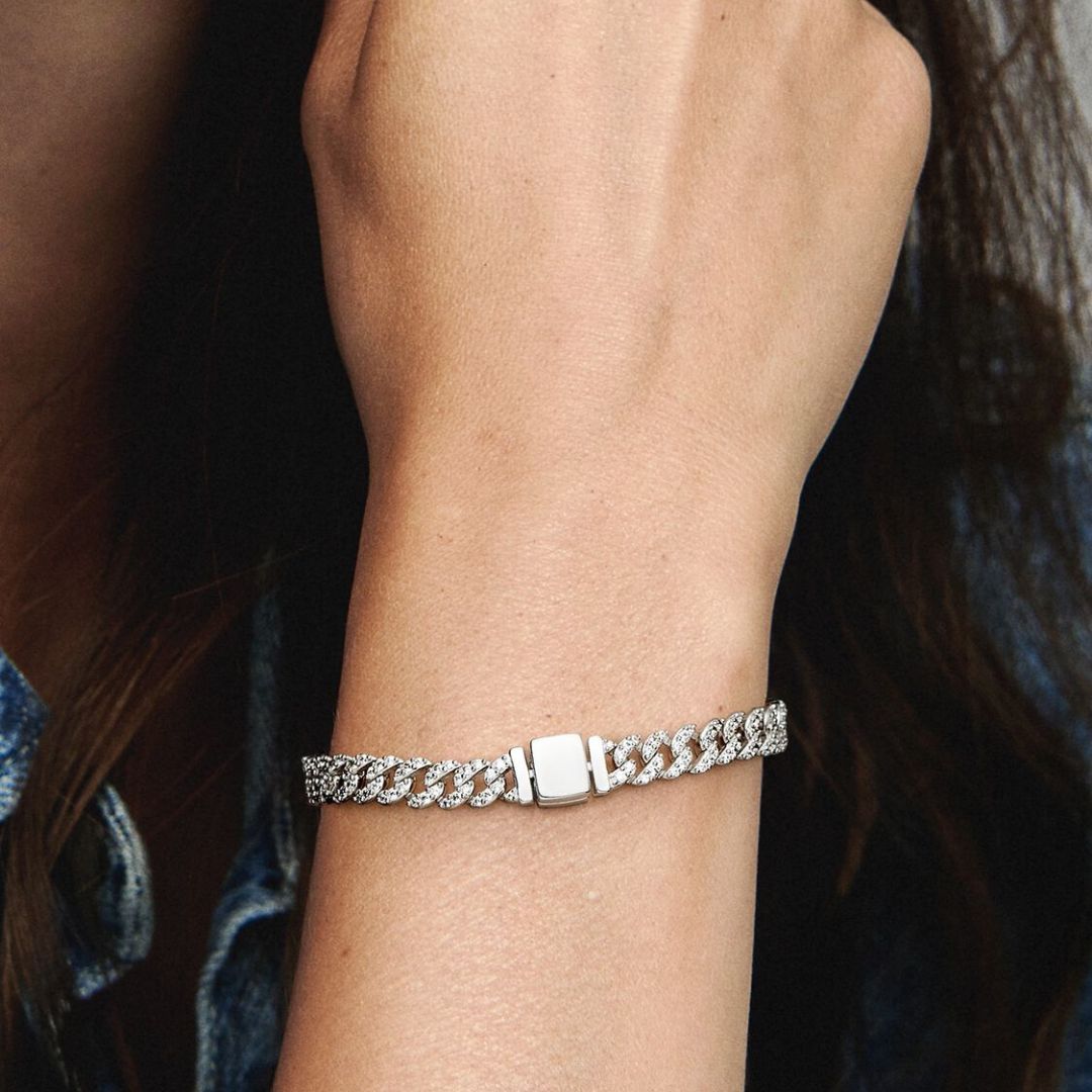 Pave Cuban Bracelet | White Gold Maya Henry Jewelry