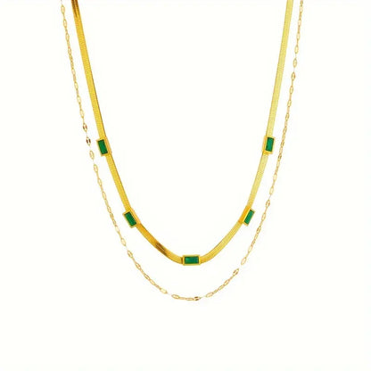 Sorella Gem Double-Layer Retro Gold Necklace Maya Henry Jewelry