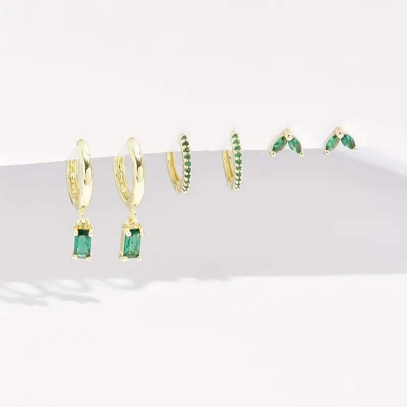 Fiorenza Viridelle Earrings Set | Gold Maya Henry Jewelry