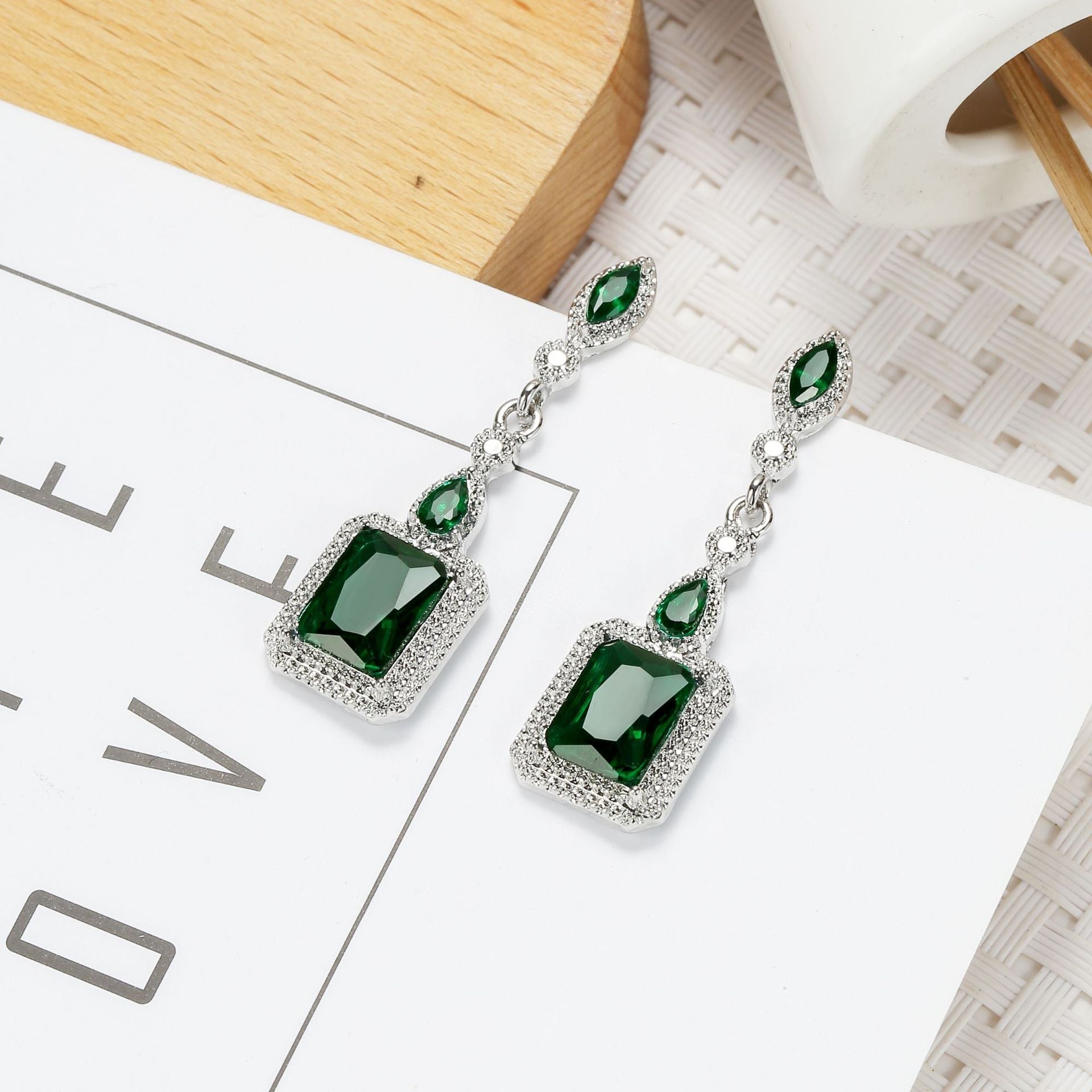 Clarion Verdancia Earrings | White Gold Maya Henry Jewelry