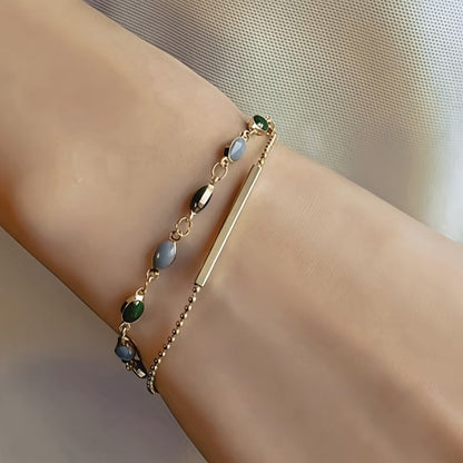 Olivia Moss Duo Bracelet | Gold Maya Henry Jewelry