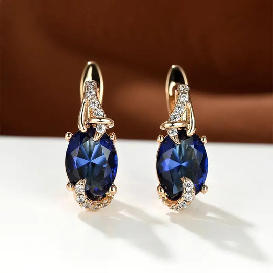Royal Midnight Gold Drop Earrings Maya Henry Jewelry