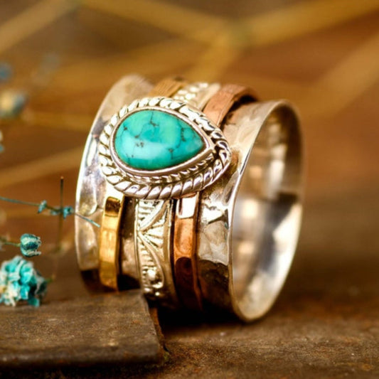 Bohemian Vintage Turquoise Ring Maya Henry Jewelry