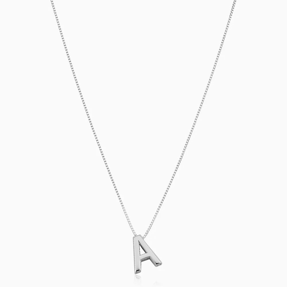 Love letter initial necklace | White Gold Maya Henry Jewelry