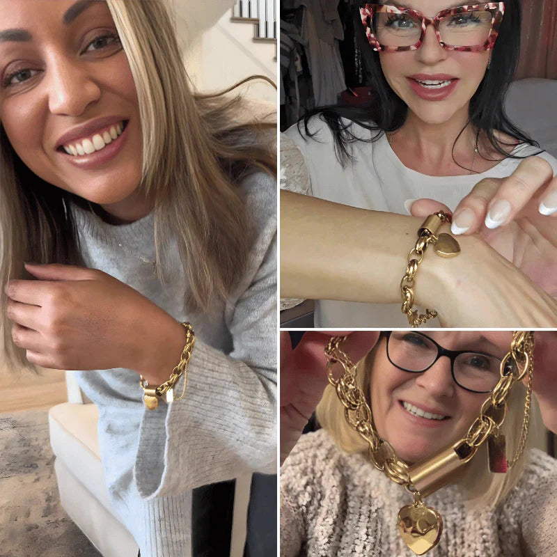 Heartened Chunky Bracelet | Gold Maya Henry Jewelry