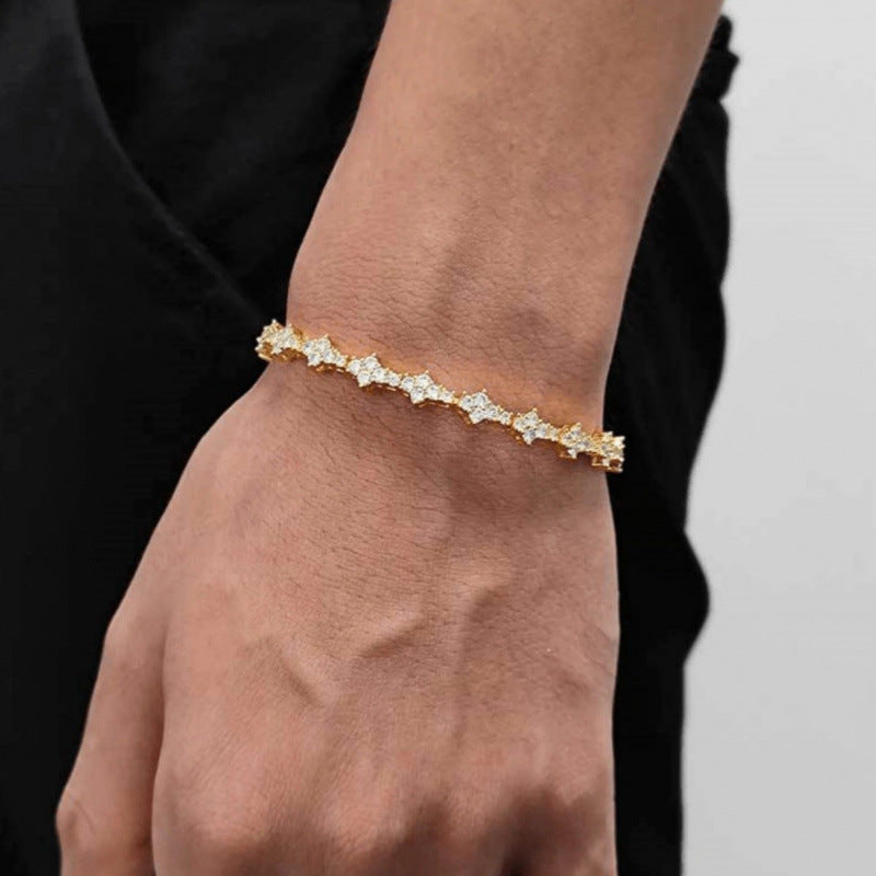 Classic Cluster Tennis Bracelet | Gold Maya Henry Jewelry