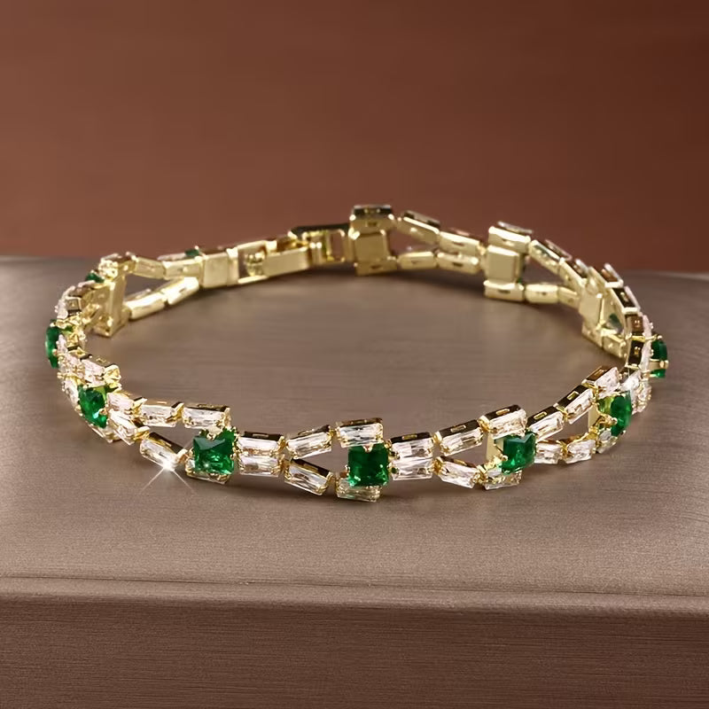 Verde Link Tennis Bracelet | Gold Maya Henry Jewelry
