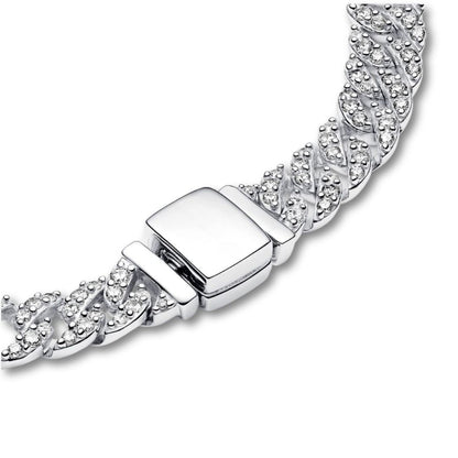 Pave Cuban Bracelet | White Gold Maya Henry Jewelry