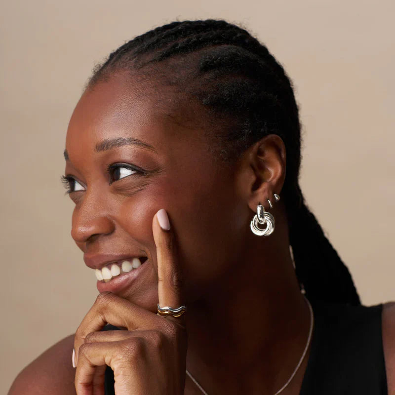 Statement Interlocking Earrings | White Gold Maya Henry Jewelry