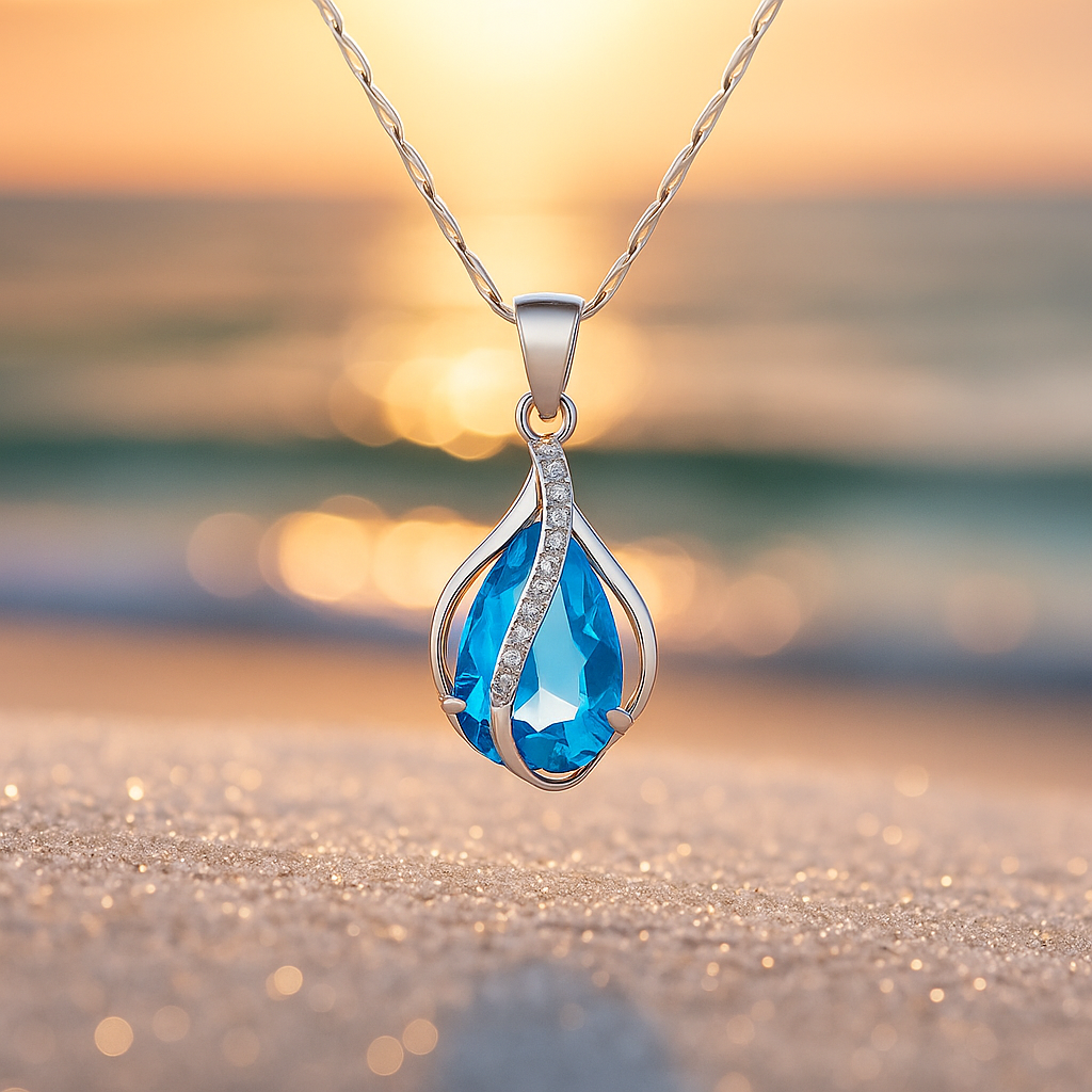 Luminous Blue Grace Necklace Maya Henry Jewelry