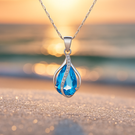 Luminous Blue Grace Necklace Maya Henry Jewelry