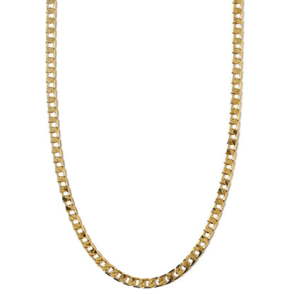 Flat Link Curb Chain Necklace | White Gold Maya Henry Jewelry