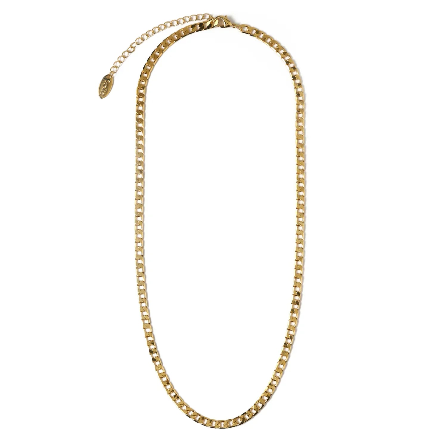 Flat Link Curb Chain Necklace | Gold Maya Henry Jewelry