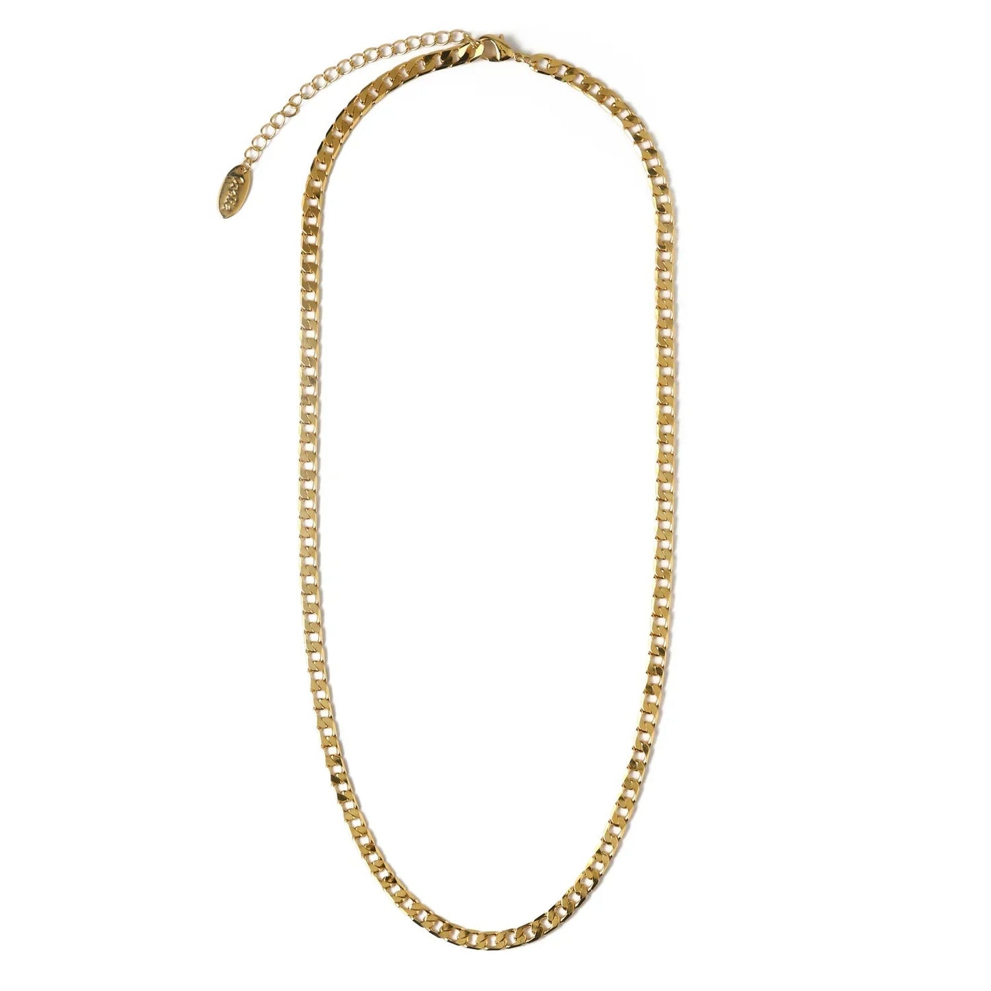 Flat Link Curb Chain Necklace | White Gold Maya Henry Jewelry