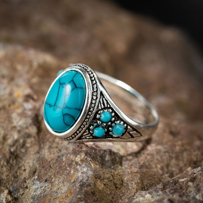 Nomad Blue Stone Ring | White Gold Maya Henry Jewelry