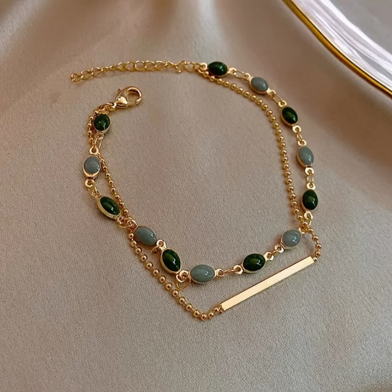 Olivia Moss Duo Bracelet | Gold Maya Henry Jewelry