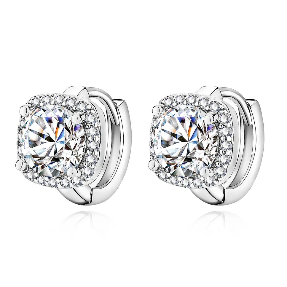 Nadine square earrings | White Gold Maya Henry Jewelry