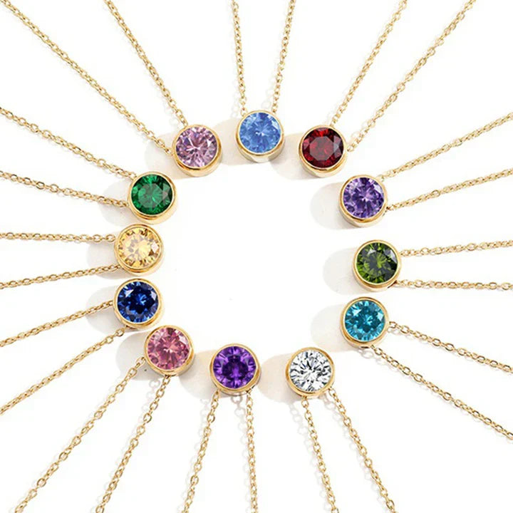Lunaria Gemmara Birthstone Necklace | Gold Maya Henry Jewelry