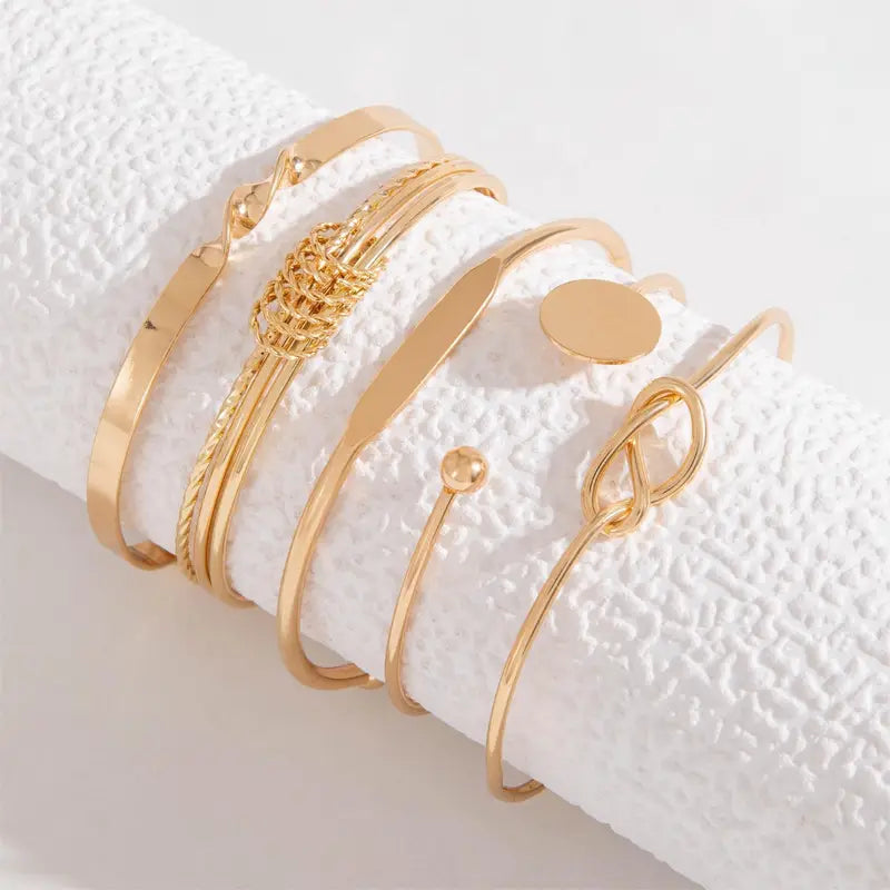 Knotted Elegance Bracelet Set | Gold Maya Henry Jewelry