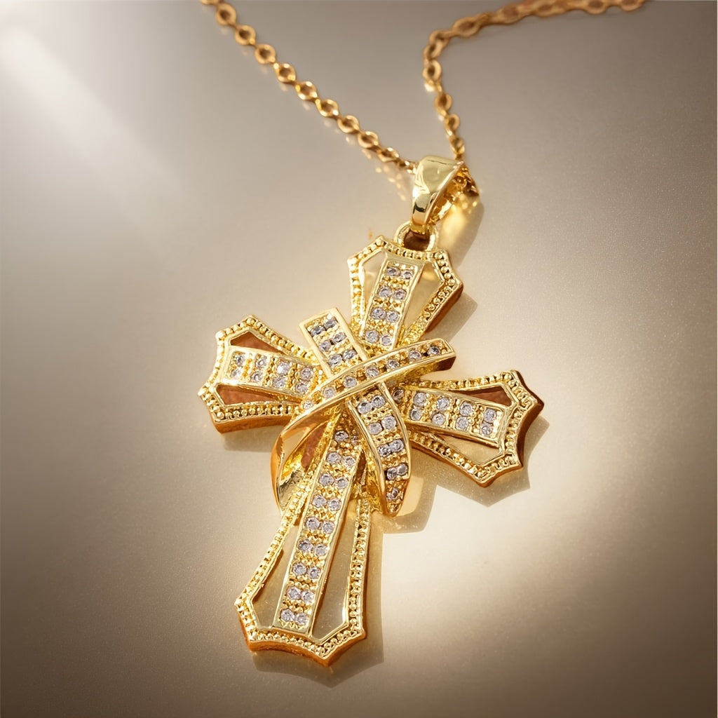 Radiant Cross Pendant Necklace | Gold Maya Henry Jewelry