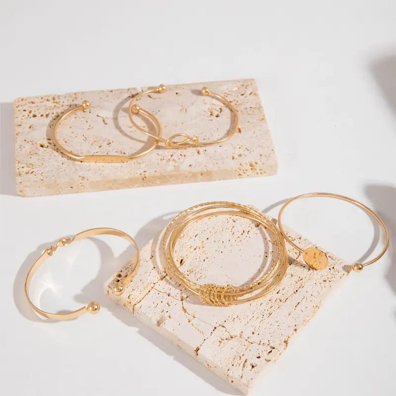 Knotted Elegance Bracelet Set | Gold Maya Henry Jewelry