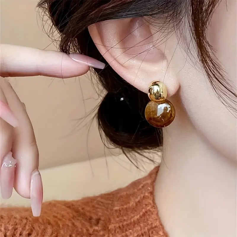 Aurélie Amber Drop Earrings | Gold Maya Henry Jewelry