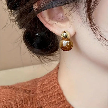 Aurélie Amber Drop Earrings | Gold Maya Henry Jewelry
