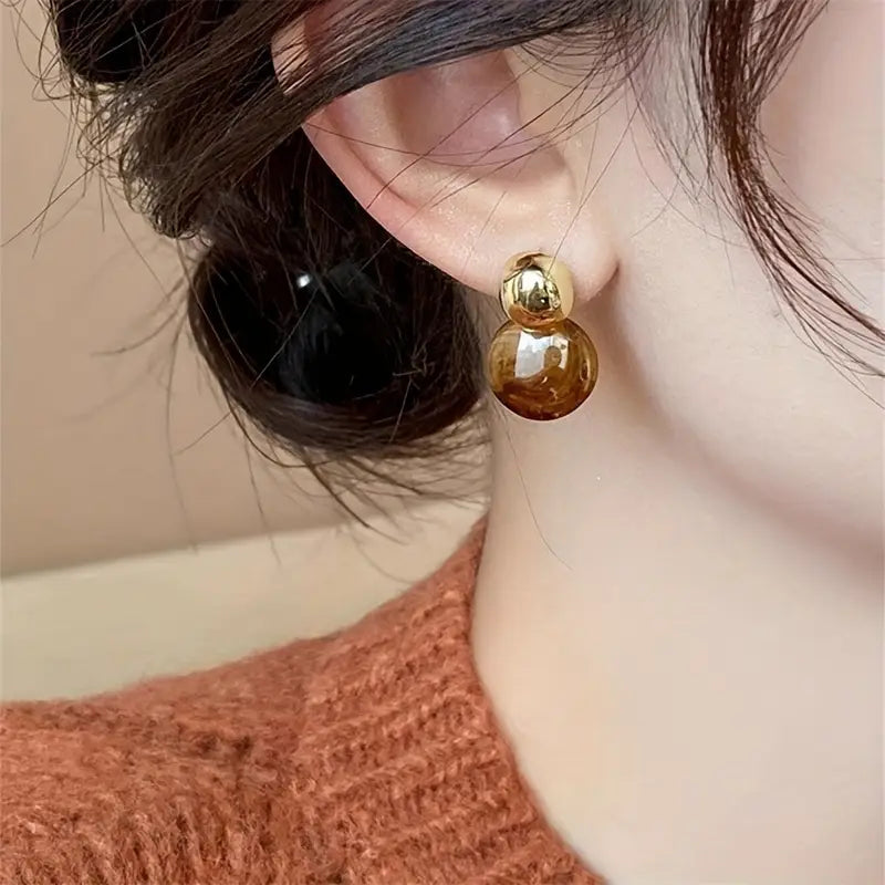 Aurélie Amber Drop Earrings | Gold Maya Henry Jewelry