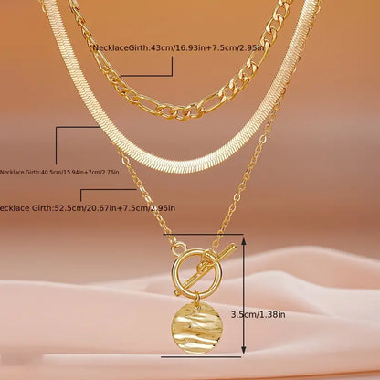 Savira Textured Coin Layered Necklace | Gold Maya Henry Jewelry
