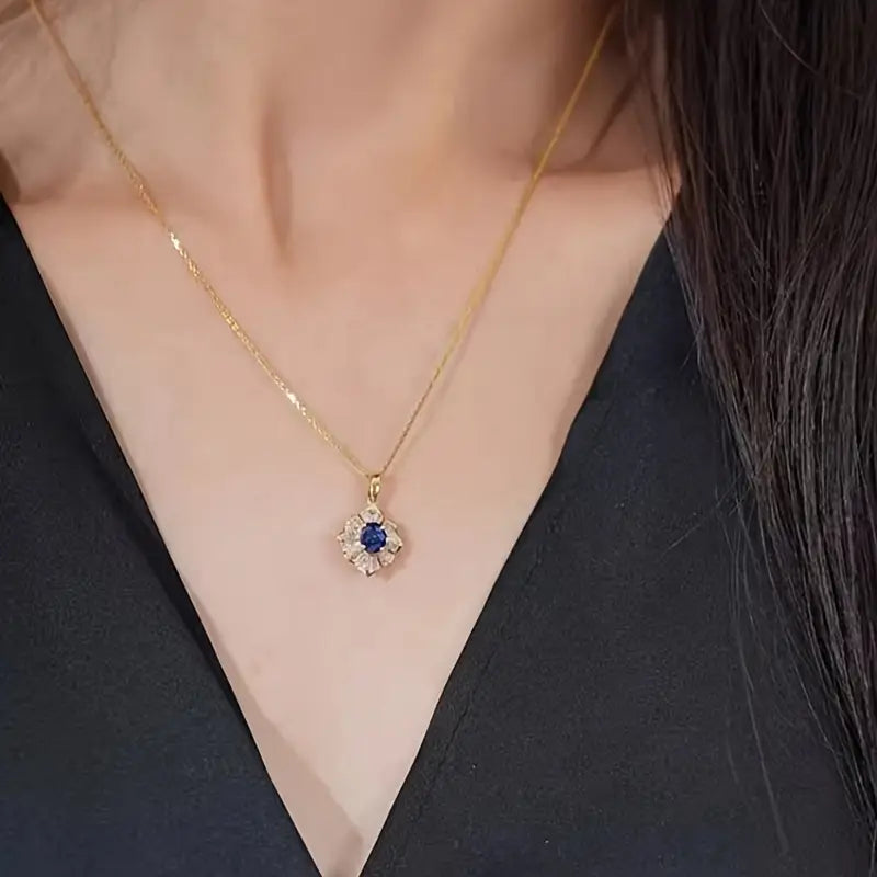 Kavella Noctazure Necklace | Gold Maya Henry Jewelry