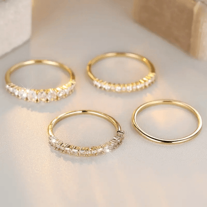 14K Golden Zirconia Stacking Rings Maya Henry Jewelry