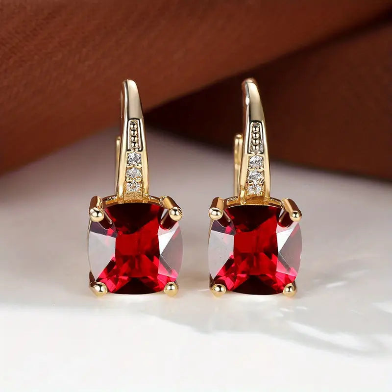 Mystic Sapphire Stone Hoop Gold Earrings Maya Henry Jewelry