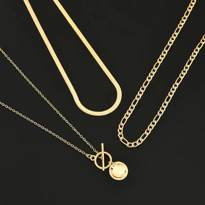 Savira Textured Coin Layered Necklace | Gold Maya Henry Jewelry