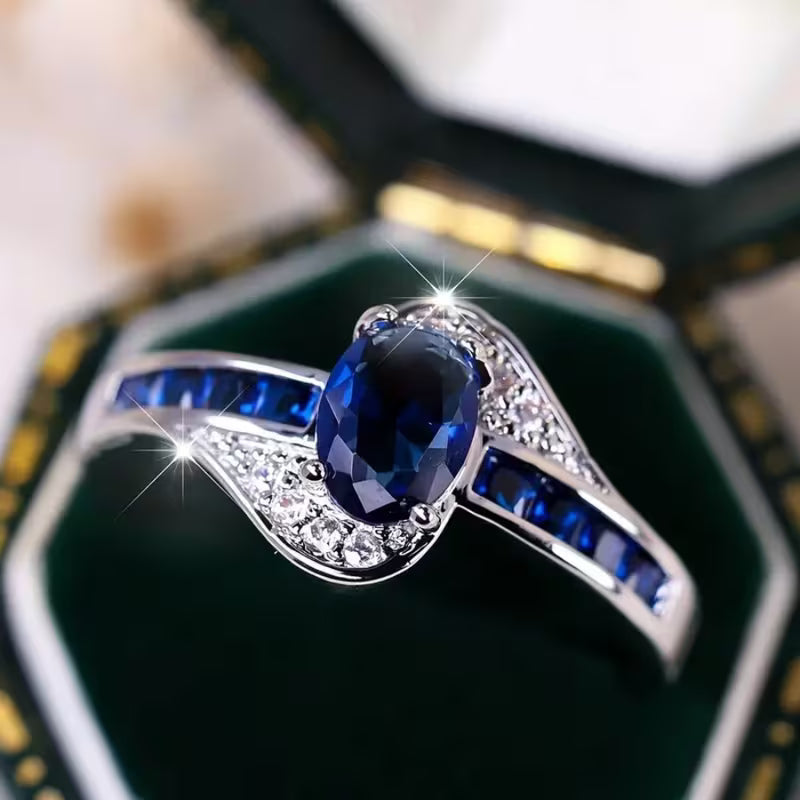 Sapphire Flow Ring | White Gold Maya Henry Jewelry