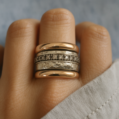 Thick Vintage Ring in Gold and Silver Maya Henry Jewelry