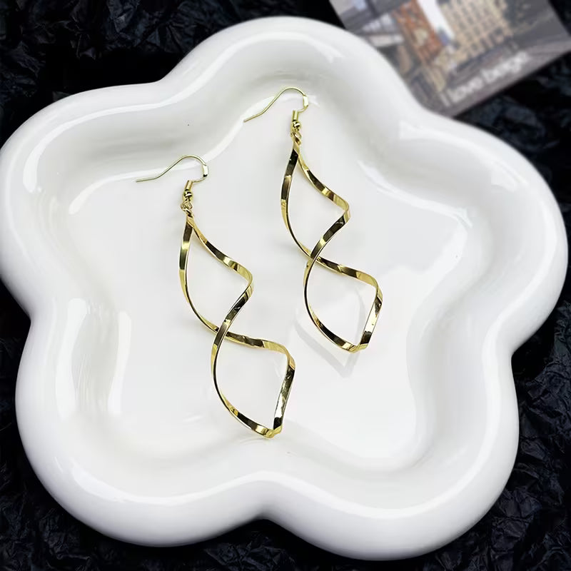 Spiral Dangle Earrings | Gold Maya Henry Jewelry