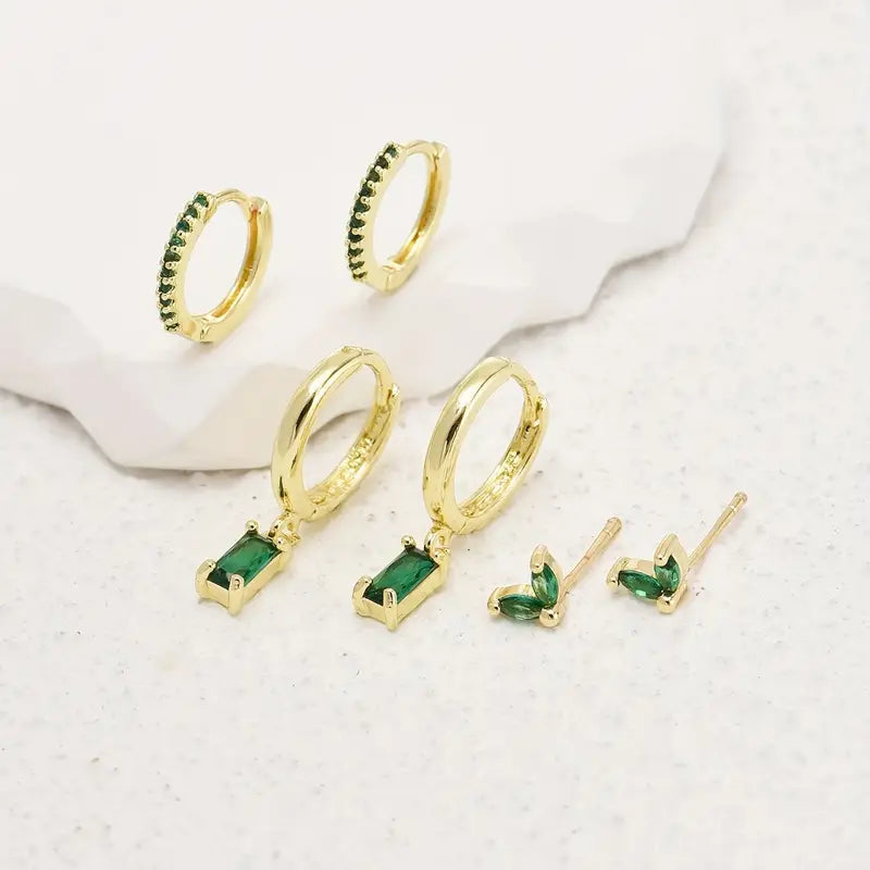 Fiorenza Viridelle Earrings Set | Gold Maya Henry Jewelry