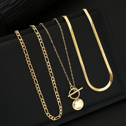 Savira Textured Coin Layered Necklace | Gold Maya Henry Jewelry