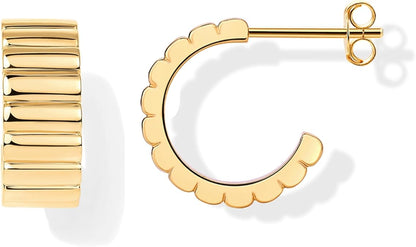 Classic Ridge Earrings | Gold Maya Henry Jewelry