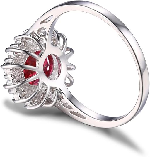 Classic Ruby Halo Ring | White Gold Maya Henry Jewelry