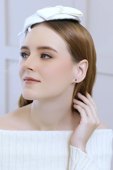 Classic Sapphire Stud Earrings | White Gold Maya Henry Jewelry