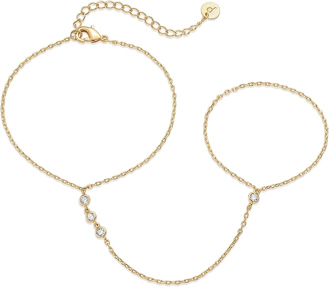 Beaded Handchain Bracelet | Gold Maya Henry Jewelry