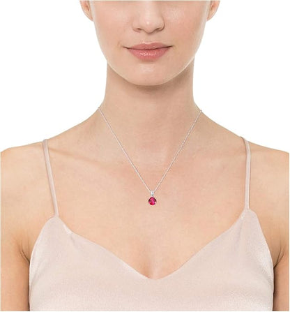 Round Cut Ruby Necklace | White Gold Maya Henry Jewelry