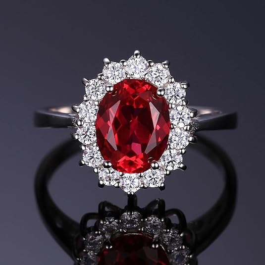 Classic Ruby Halo Ring | White Gold Maya Henry Jewelry